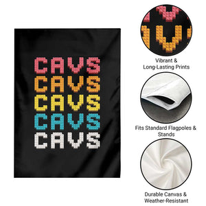 Retro Stacked Block Cavs Name Colorful Toy Brick Garden Flag for Sports Fan TS02 Print Your Wear
