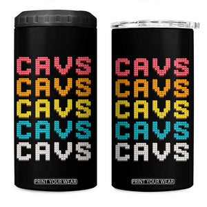 Retro Stacked Block Cavs Name Colorful Toy Brick 4 in 1 Can Cooler Tumbler for Sports Fan TS02 One Size: 16 oz Black Print Your Wear