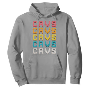 Retro Stacked Block Cavs Name Colorful Toy Brick Hoodie for Sports Fan TS02 Sport Gray Print Your Wear