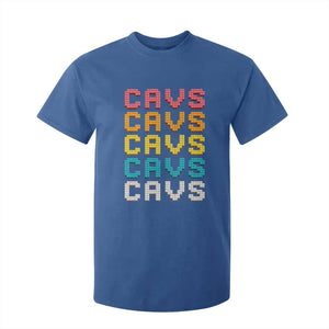 Retro Stacked Block Cavs Name Colorful Toy Brick T Shirt For Kid for Sports Fan TS02 Royal Blue Print Your Wear