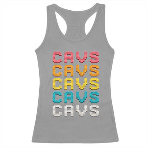 Retro Stacked Block Cavs Name Colorful Toy Brick Racerback Tank Top for Sports Fan TS02 Sport Gray Print Your Wear