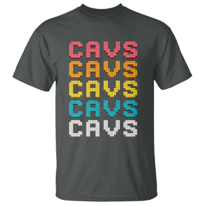 Retro Stacked Block Cavs Name Colorful Toy Brick T Shirt for Sports Fan TS02 Dark Heather Print Your Wear