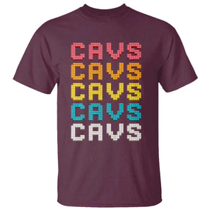 Retro Stacked Block Cavs Name Colorful Toy Brick T Shirt for Sports Fan TS02 Maroon Print Your Wear