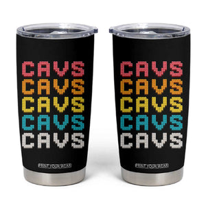 Retro Stacked Block Cavs Name Colorful Toy Brick Tumbler Cup for Sports Fan