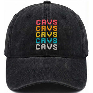 Retro Stacked Block Cavs Name Colorful Toy Brick Washed Cotton Baseball Cap for Sports Fan TS02 Print Your Wear