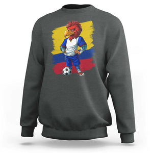 Colombia Football Sweatshirt Eagle Mascot Colombian Flag TS02 Dark Heather Print Your Wear