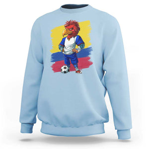 Colombia Football Sweatshirt Eagle Mascot Colombian Flag TS02 Light Blue Print Your Wear
