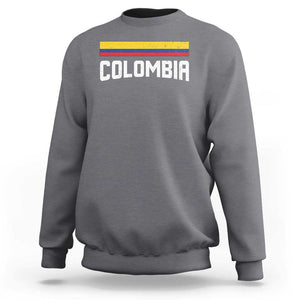 Colombia Sweatshirt COL Throwback Retro Vintage Colombian Flag TS02 Charcoal Print Your Wear