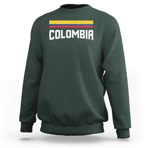 Colombia Sweatshirt COL Throwback Retro Vintage Colombian Flag TS02 Dark Forest Green Print Your Wear
