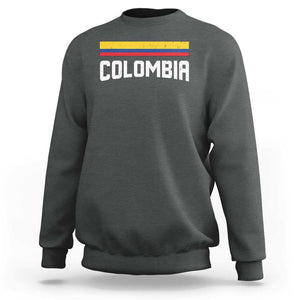 Colombia Sweatshirt COL Throwback Retro Vintage Colombian Flag TS02 Dark Heather Print Your Wear