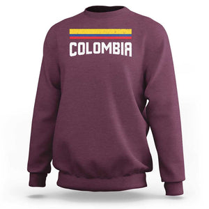 Colombia Sweatshirt COL Throwback Retro Vintage Colombian Flag TS02 Maroon Print Your Wear
