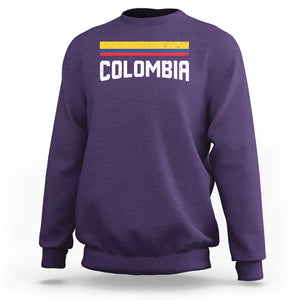 Colombia Sweatshirt COL Throwback Retro Vintage Colombian Flag TS02 Purple Print Your Wear