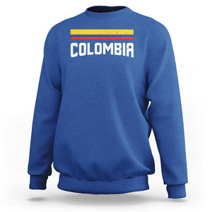 Colombia Sweatshirt COL Throwback Retro Vintage Colombian Flag TS02 Royal Blue Print Your Wear