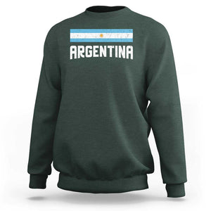 Argentina Sweatshirt ARG Throwback Retro Vintage Argentine Flag TS02 Dark Forest Green Print Your Wear
