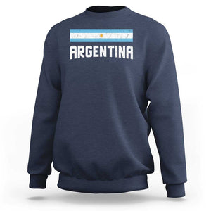 Argentina Sweatshirt ARG Throwback Retro Vintage Argentine Flag TS02 Navy Print Your Wear