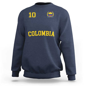 Colombia Football Sweatshirt Number Ten Colombian Flag Jersey Franela Ftbol Soccer TS02 Navy Print Your Wear