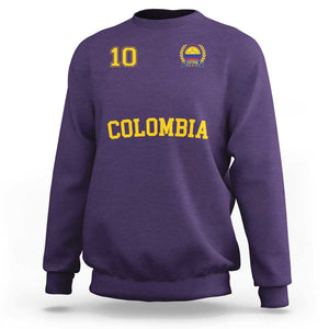 Colombia Football Sweatshirt Number Ten Colombian Flag Jersey Franela Ftbol Soccer TS02 Purple Print Your Wear