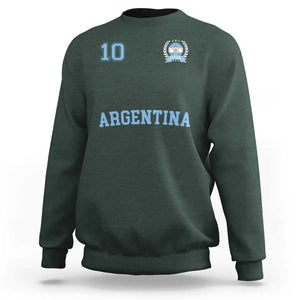 Argentina Football Sweatshirt Number Ten Argentine Flag Jersey Remera Ftbol Soccer TS02 Dark Forest Green Print Your Wear
