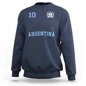 Argentina Football Sweatshirt Number Ten Argentine Flag Jersey Remera Ftbol Soccer TS02 Navy Print Your Wear