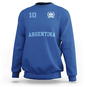 Argentina Football Sweatshirt Number Ten Argentine Flag Jersey Remera Ftbol Soccer TS02 Royal Blue Print Your Wear