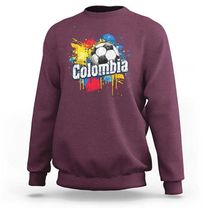 Colombia Football Sweatshirt Colombian Flag Ftbol Lover TS02 Maroon Print Your Wear