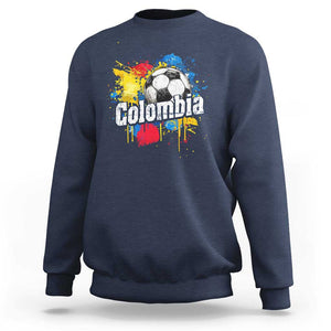 Colombia Football Sweatshirt Colombian Flag Ftbol Lover TS02 Navy Print Your Wear
