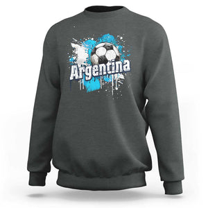 Argentina Football Sweatshirt Argentine Flag Ftbol Lover TS02 Dark Heather Print Your Wear