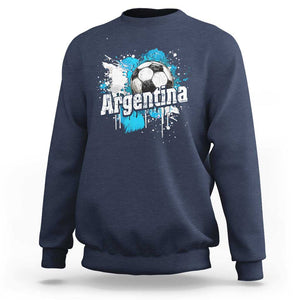 Argentina Football Sweatshirt Argentine Flag Ftbol Lover TS02 Navy Print Your Wear