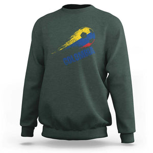 Colombia Football Sweatshirt Colombian Flag Futbol Soccer Lover TS02 Dark Forest Green Print Your Wear