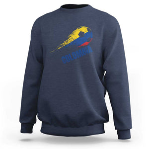 Colombia Football Sweatshirt Colombian Flag Futbol Soccer Lover TS02 Navy Print Your Wear