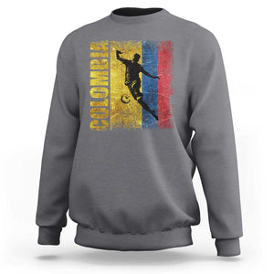 Colombia Football Sweatshirt Futbol Player Kick Soccer Lover Colombian Flag TS02 Charcoal Print Your Wear