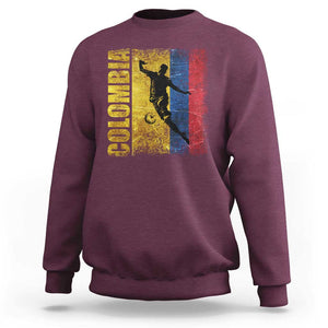 Colombia Football Sweatshirt Futbol Player Kick Soccer Lover Colombian Flag TS02 Maroon Print Your Wear