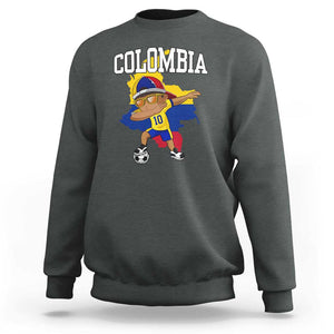 Colombia Football Sweatshirt Colombian Dabbing Futbol Boy TS02 Dark Heather Print Your Wear