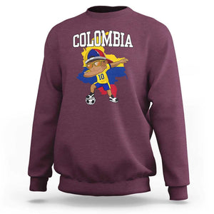 Colombia Football Sweatshirt Colombian Dabbing Futbol Boy TS02 Maroon Print Your Wear
