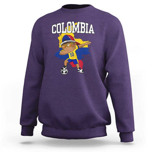 Colombia Football Sweatshirt Colombian Dabbing Futbol Boy TS02 Purple Print Your Wear