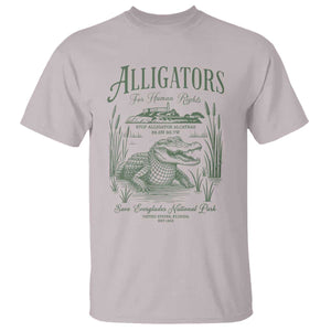 Alligators for Human Rights T Shirt Save Everglades Alcatraz TS02 Ice Gray Print Your Wear