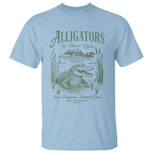 Alligators for Human Rights T Shirt Save Everglades Alcatraz TS02 Light Blue Print Your Wear