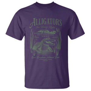 Alligators for Human Rights T Shirt Save Everglades Alcatraz TS02 Purple Print Your Wear