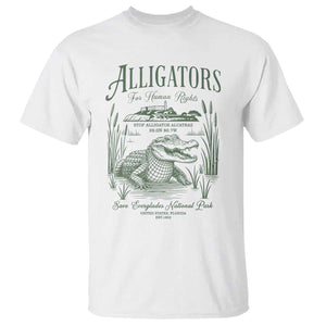 Alligators for Human Rights T Shirt Save Everglades Alcatraz TS02 White Print Your Wear