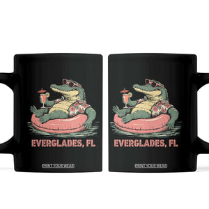 Funny Tropical Alligator Coffee Mug Everglades Florida FL Summer Vibe TS02 Black Print Your Wear