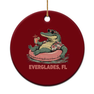 Funny Tropical Alligator Ceramic Ornament Everglades Florida FL Summer Vibe TS02 1pc Red Print Your Wear