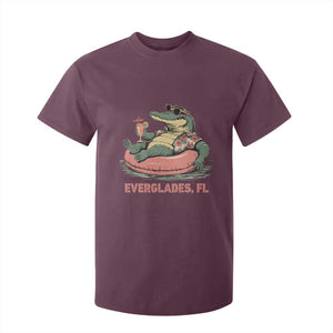Funny Tropical Alligator T Shirt For Kid Everglades Florida FL Summer Vibe TS02 Maroon Print Your Wear