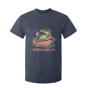 Funny Tropical Alligator T Shirt For Kid Everglades Florida FL Summer Vibe TS02 Navy Print Your Wear