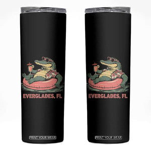 Funny Tropical Alligator Skinny Tumbler Everglades Florida FL Summer Vibe TS02 Black Print Your Wear