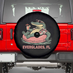 Funny Tropical Alligator Spare Tire Cover Everglades Florida FL Summer Vibe TS02 Black Print Your Wear
