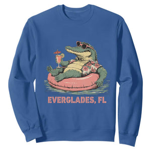 Funny Tropical Alligator Sweatshirt Everglades Florida FL Summer Vibe TS02 Royal Blue Print Your Wear