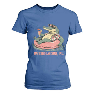 Funny Tropical Alligator T Shirt For Women Everglades Florida FL Summer Vibe TS02 Royal Blue Print Your Wear