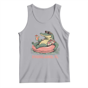 Funny Tropical Alligator Tank Top Everglades Florida FL Summer Vibe TS02 Athletic Heather Print Your Wear