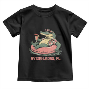 Funny Tropical Alligator Toddler T Shirt Everglades Florida FL Summer Vibe TS02 Black Print Your Wear