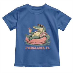 Funny Tropical Alligator Toddler T Shirt Everglades Florida FL Summer Vibe TS02 Royal Blue Print Your Wear